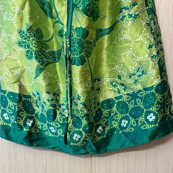 Charlotte Russe Y2K Green Batik Satin Tube Top Tunic Drawstring Versatile M - Picture 3 of 6